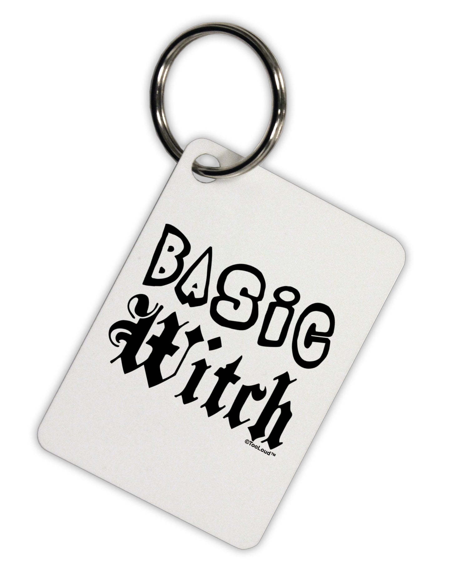 Basic Witch Aluminum Keyring Tag-Keyring-TooLoud-White-Davson Sales
