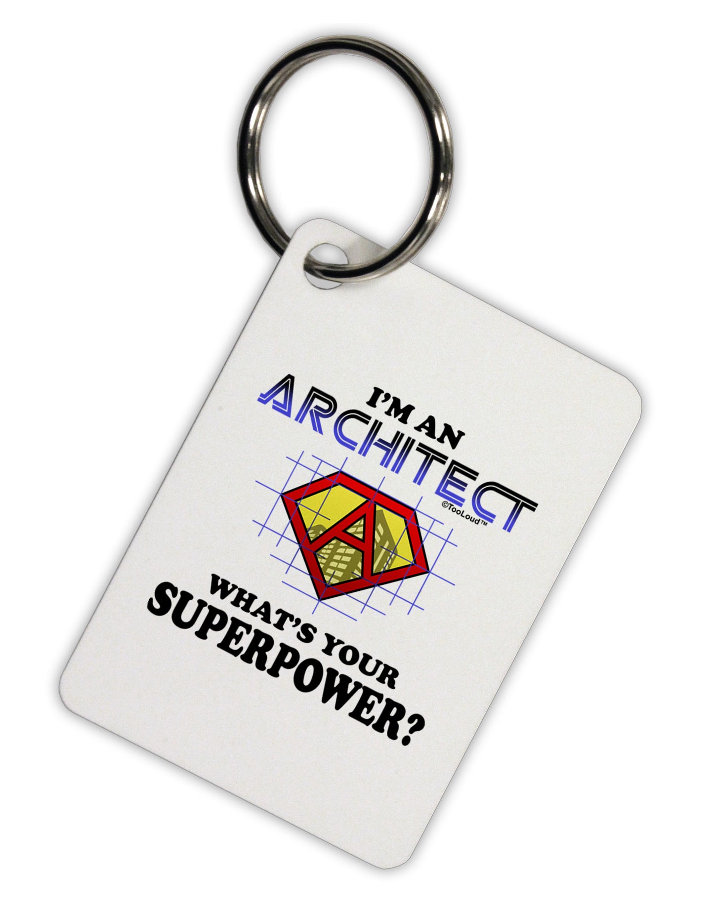 Architect - Superpower Aluminum Keyring Tag-Keyring-TooLoud-White-Davson Sales