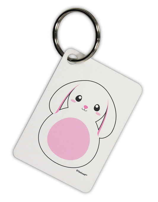Cute Bunny with Floppy Ears - Pink Aluminum Keyring Tag by TooLoud-Keyring-TooLoud-White-Davson Sales