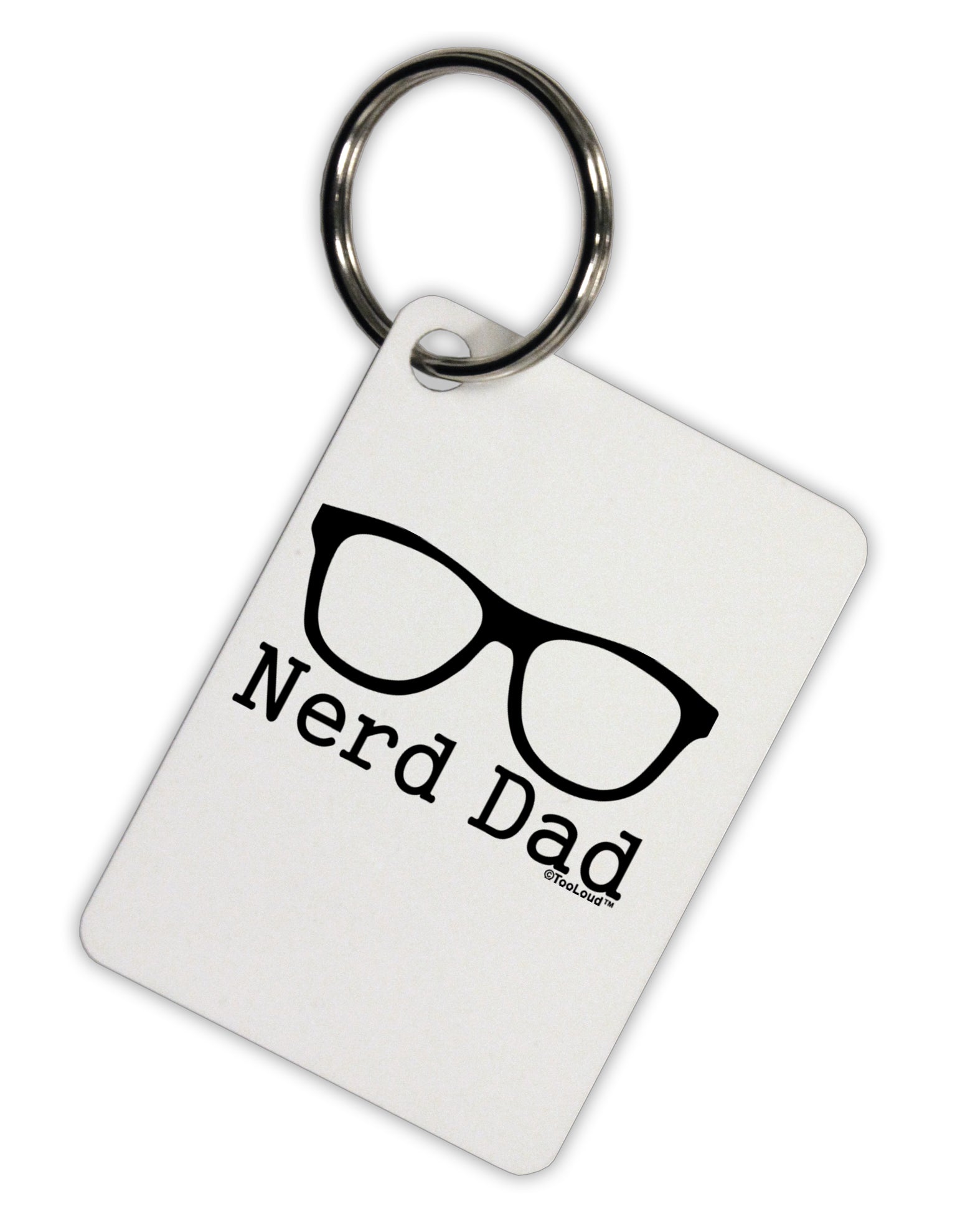 Nerd Dad - Glasses Aluminum Keyring Tag by TooLoud-TooLoud-White-Davson Sales