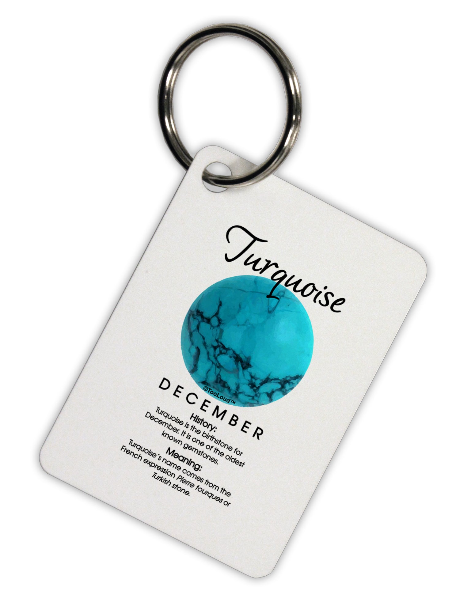 Birthstone Turquoise Aluminum Keyring Tag by TooLoud-Keyring-TooLoud-Davson Sales