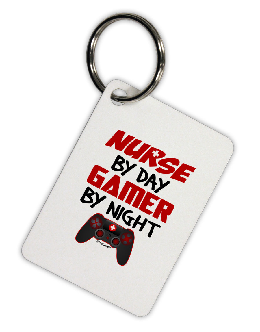 Nurse By Day Gamer By Night Aluminum Keyring Tag-Keyring-TooLoud-White-Davson Sales