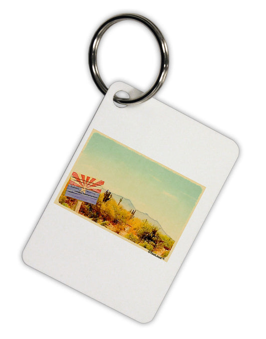 Arizona Scene Watercolor Aluminum Keyring Tag-Keyring-TooLoud-White-Davson Sales