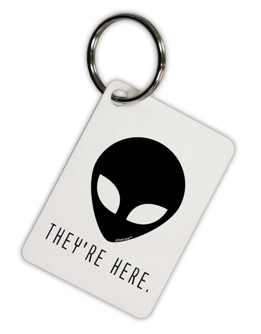 Alien They Are Here Aluminum Keyring Tag-Keyring-TooLoud-White-Davson Sales