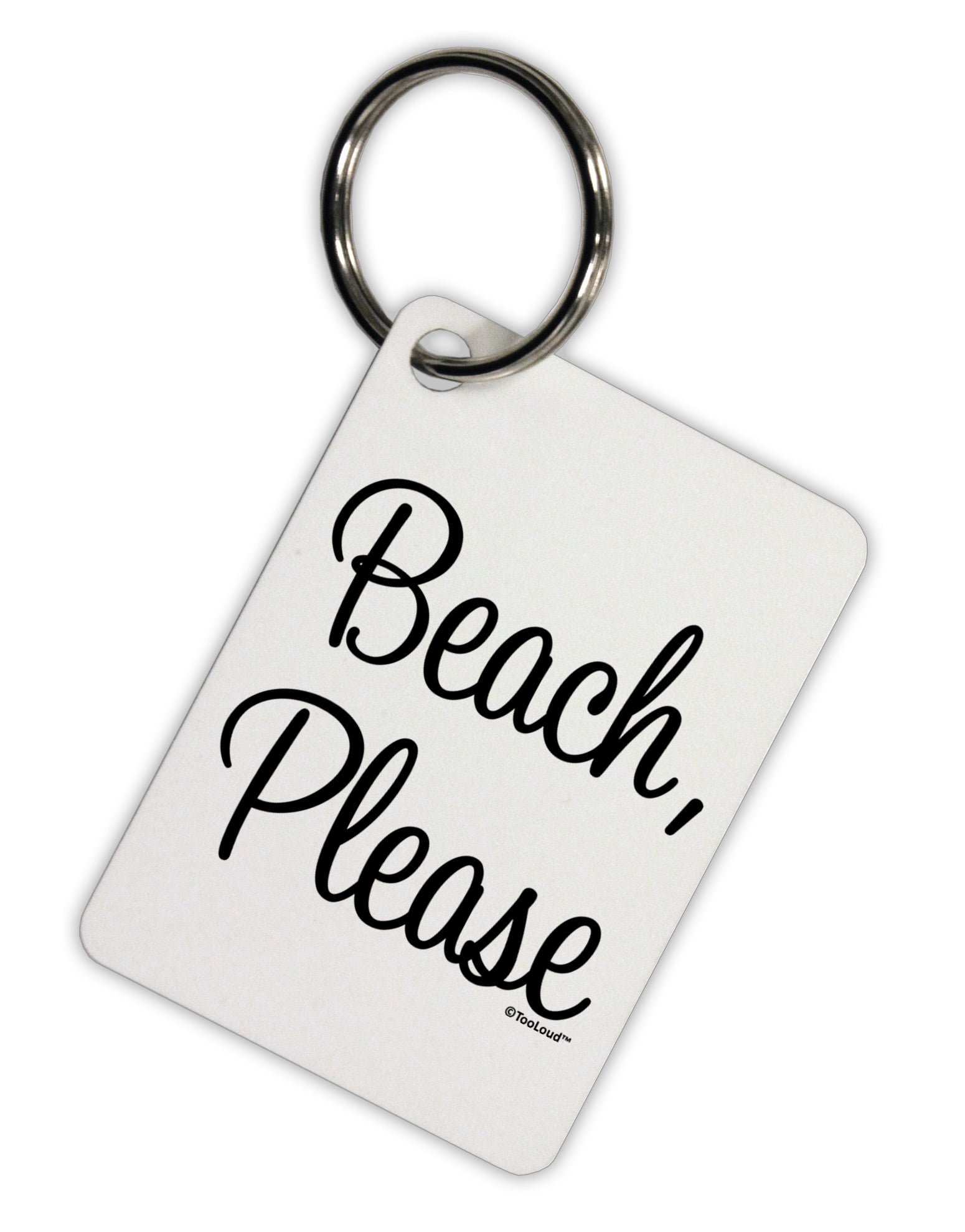 Beach Please Aluminum Keyring Tag-Keyring-TooLoud-White-Davson Sales