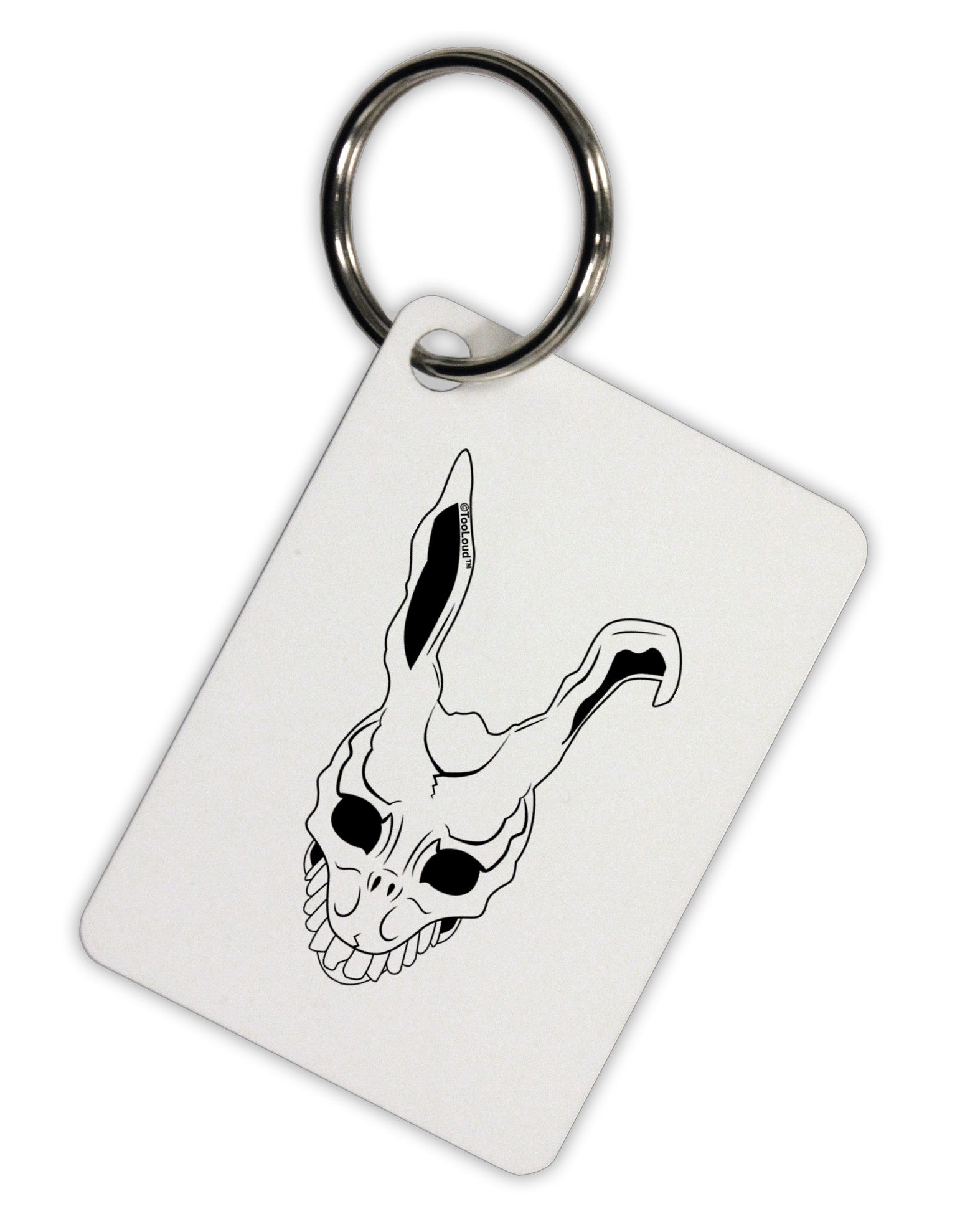 Scary Face Bunny White Aluminum Keyring Tag-Keyring-TooLoud-White-Davson Sales
