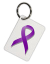 Crohn’s Disease Awareness Ribbon - Purple Aluminum Keyring Tag-Keyring-TooLoud-White-Davson Sales