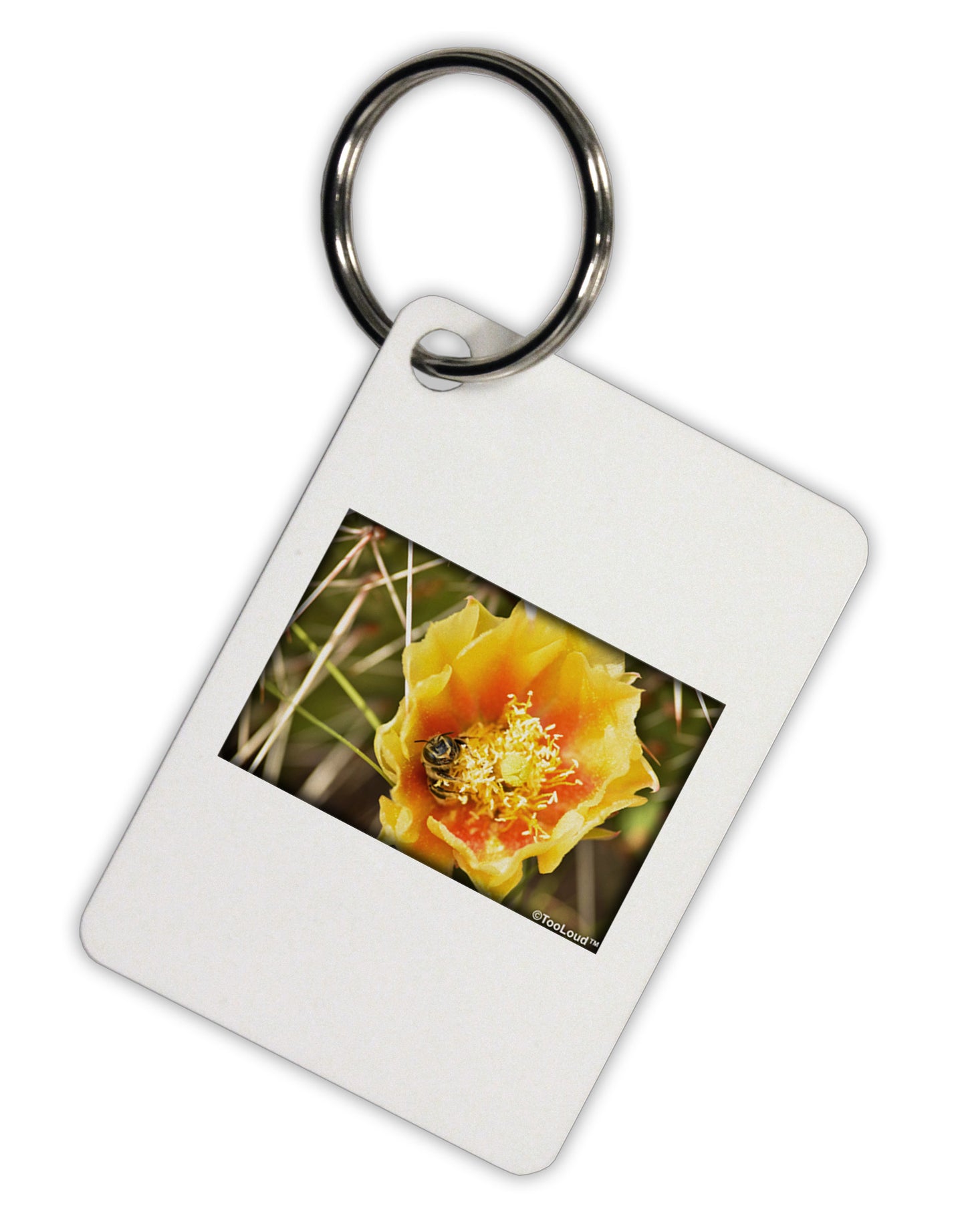 Bee Cactus Aluminum Keyring Tag-Keyring-TooLoud-White-Davson Sales