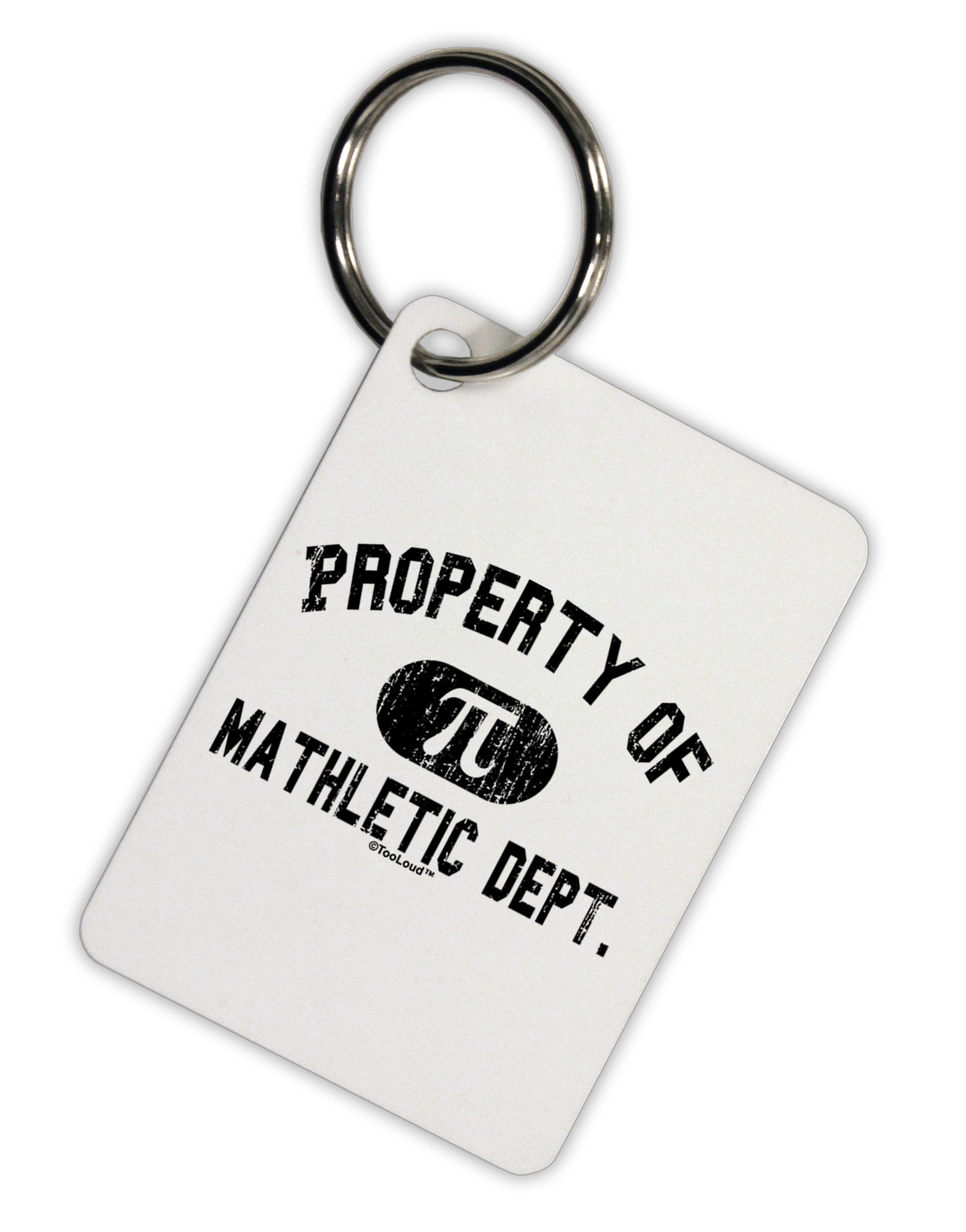 Mathletic Department Distressed Aluminum Keyring Tag by TooLoud-Keyring-TooLoud-White-Davson Sales