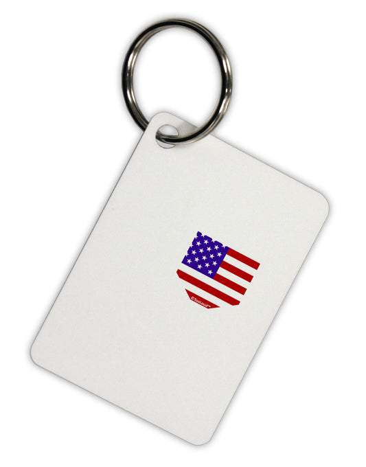 American Flag Faux Pocket Design Aluminum Keyring Tag by TooLoud-Keyring-TooLoud-White-Davson Sales