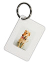 Golden Retriever Watercolor Aluminum Keyring Tag-Keyring-TooLoud-White-Davson Sales