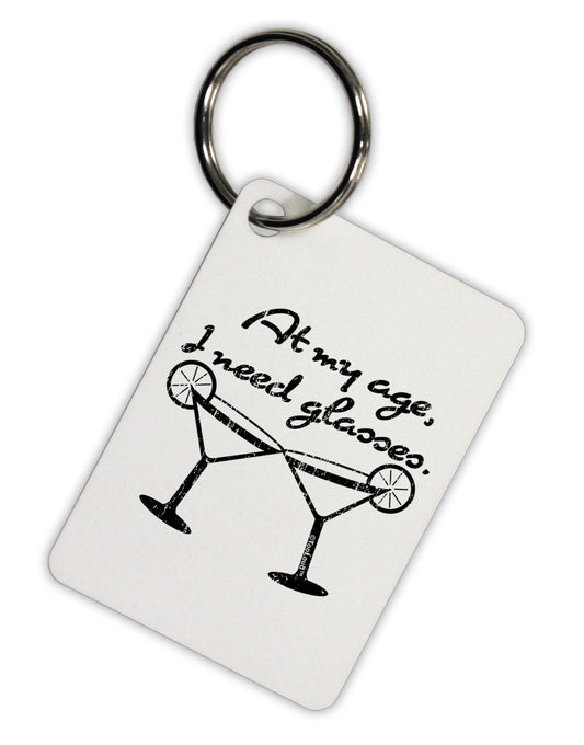 I Need Glasses - Margarita Distressed Aluminum Keyring Tag by TooLoud-Keyring-TooLoud-White-Davson Sales