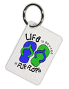 Life is Better in Flip Flops - Blue and Green Aluminum Keyring Tag-Keyring-TooLoud-White-Davson Sales