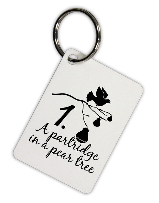 Partridge In A Pear Tree Text Aluminum Keyring Tag-Keyring-TooLoud-White-Davson Sales