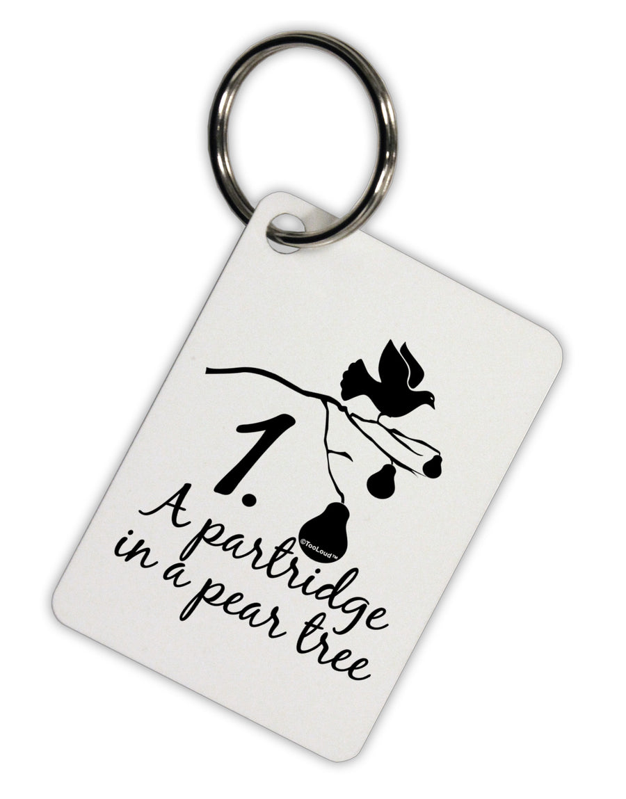 Partridge In A Pear Tree Text Aluminum Keyring Tag-Keyring-TooLoud-White-Davson Sales