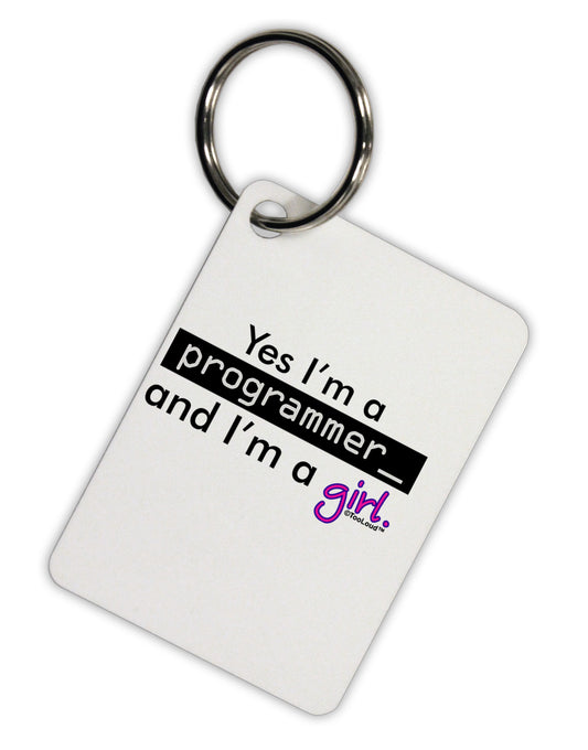 TooLoud Yes I am a Programmer Girl Aluminum Keyring Tag-Keyring-TooLoud-White-Davson Sales