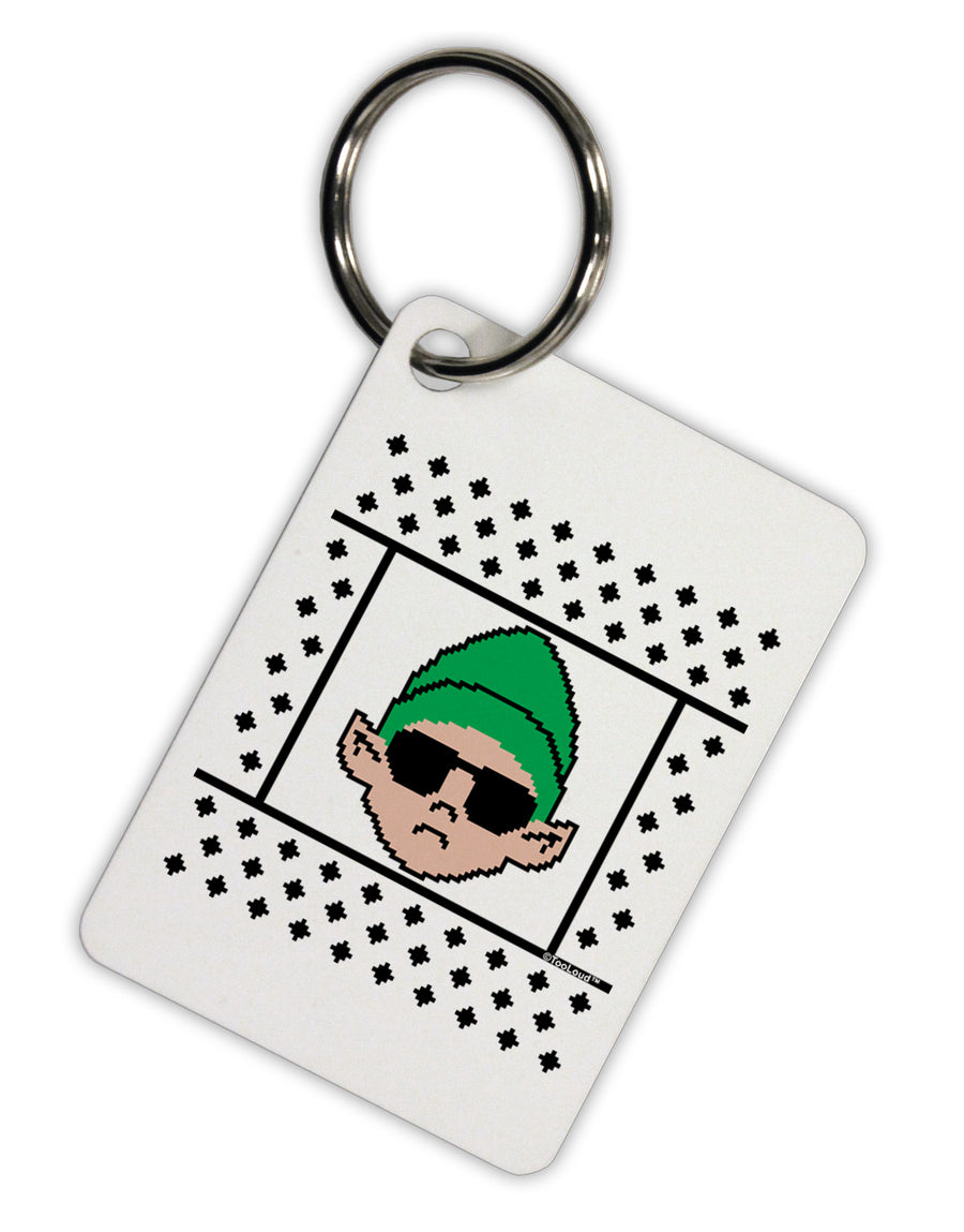 Cool Elf Christmas Sweater Aluminum Keyring Tag-Keyring-TooLoud-White-Davson Sales