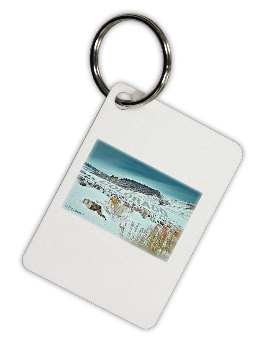 CO Snow Scene Text Aluminum Keyring Tag-Keyring-TooLoud-White-Davson Sales