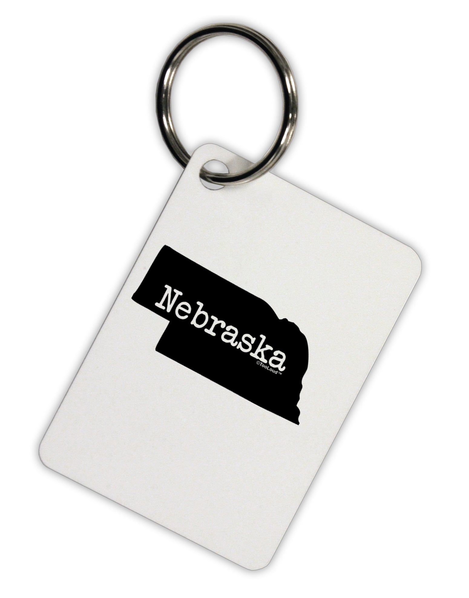 Nebraska - United States Shape Aluminum Keyring Tag by TooLoud-Keyring-TooLoud-White-Davson Sales