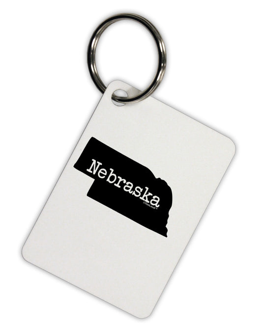 Nebraska - United States Shape Aluminum Keyring Tag by TooLoud-Keyring-TooLoud-White-Davson Sales