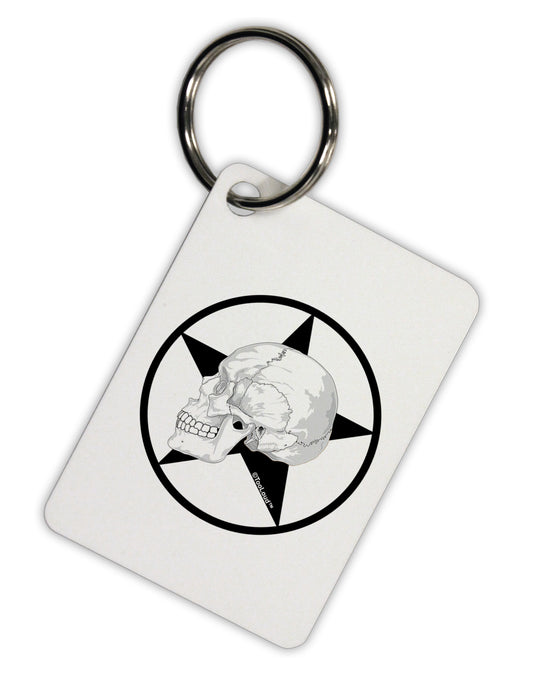 White Skull With Star Aluminum Keyring Tag by TooLoud-Keyring-TooLoud-White-Davson Sales