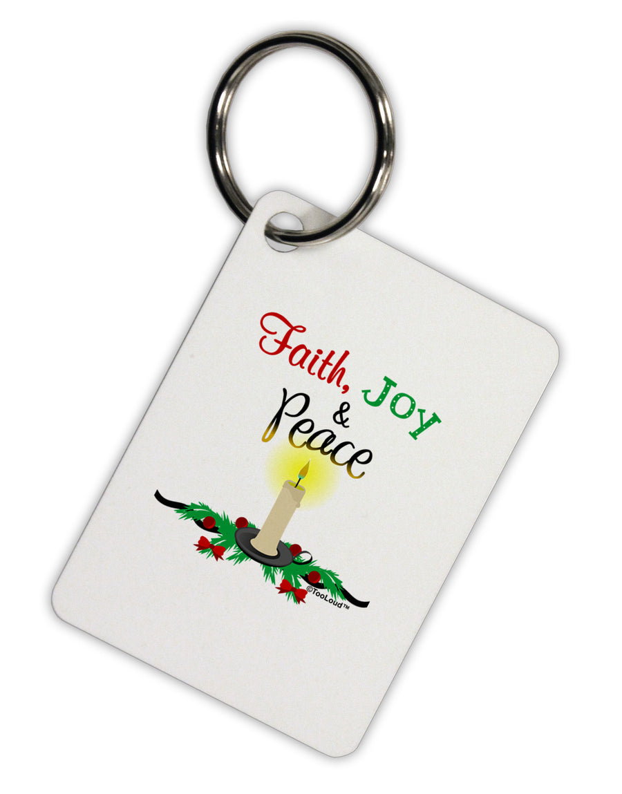 Christmas Candle with Text Aluminum Keyring Tag-Keyring-TooLoud-White-Davson Sales