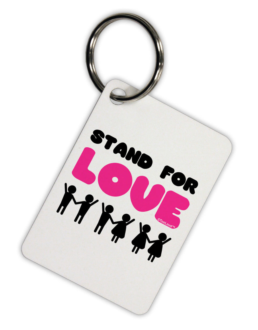 Stand For Love Pink Aluminum Keyring Tag-Keyring-TooLoud-White-Davson Sales