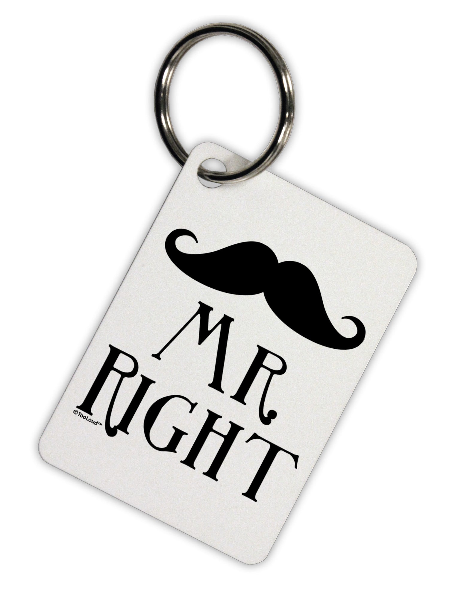 - Mr Right Aluminum Keyring Tag-Keyring-TooLoud-White-Davson Sales