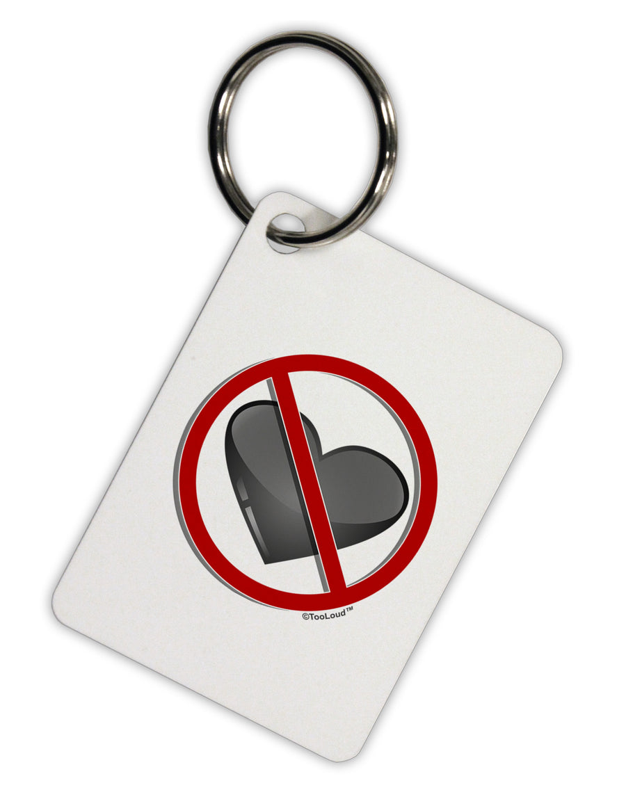 No Love Symbol Aluminum Keyring Tag-Keyring-TooLoud-White-Davson Sales