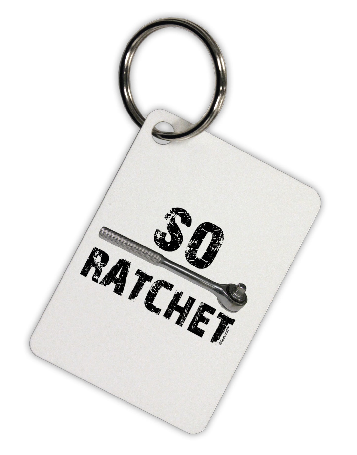 So Ratchet Aluminum Keyring Tag-Keyring-TooLoud-White-Davson Sales