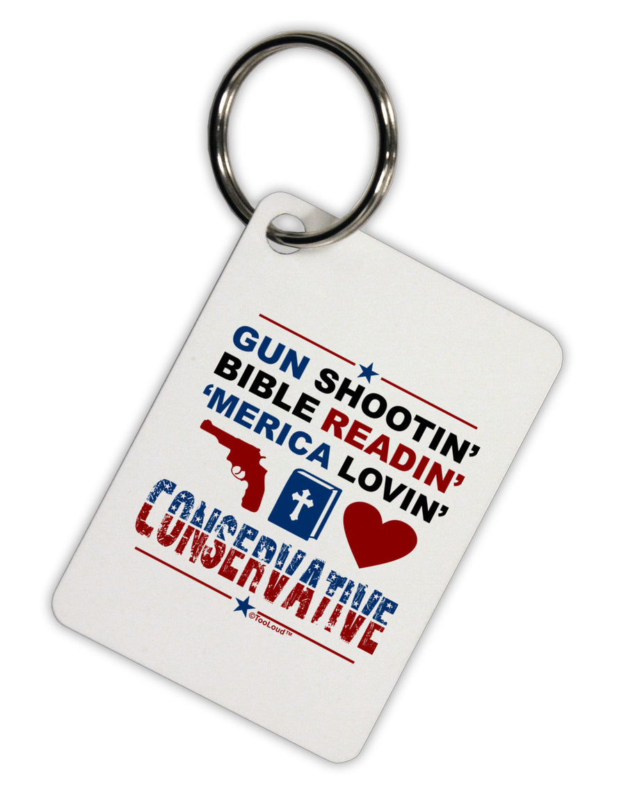 Gun Shootin' Conservative Aluminum Keyring Tag-Keyring-TooLoud-White-Davson Sales