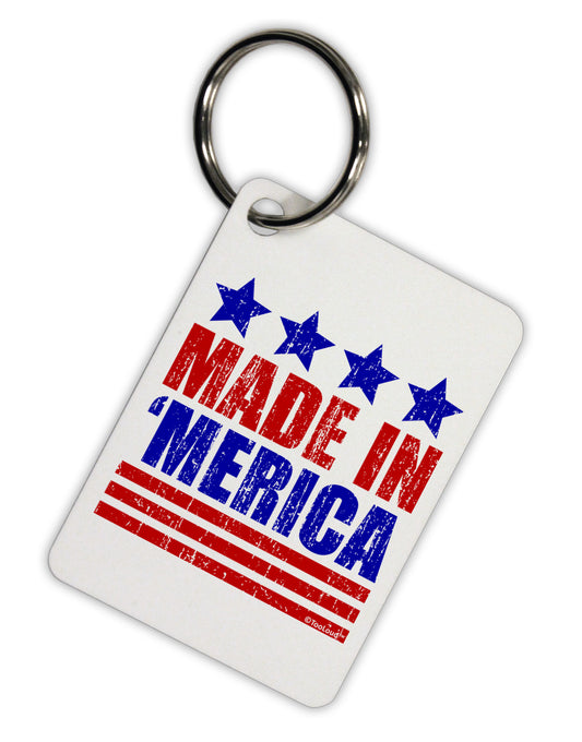 Made in Merica - Stars and Stripes Color Design Aluminum Keyring Tag-Keyring-TooLoud-White-Davson Sales