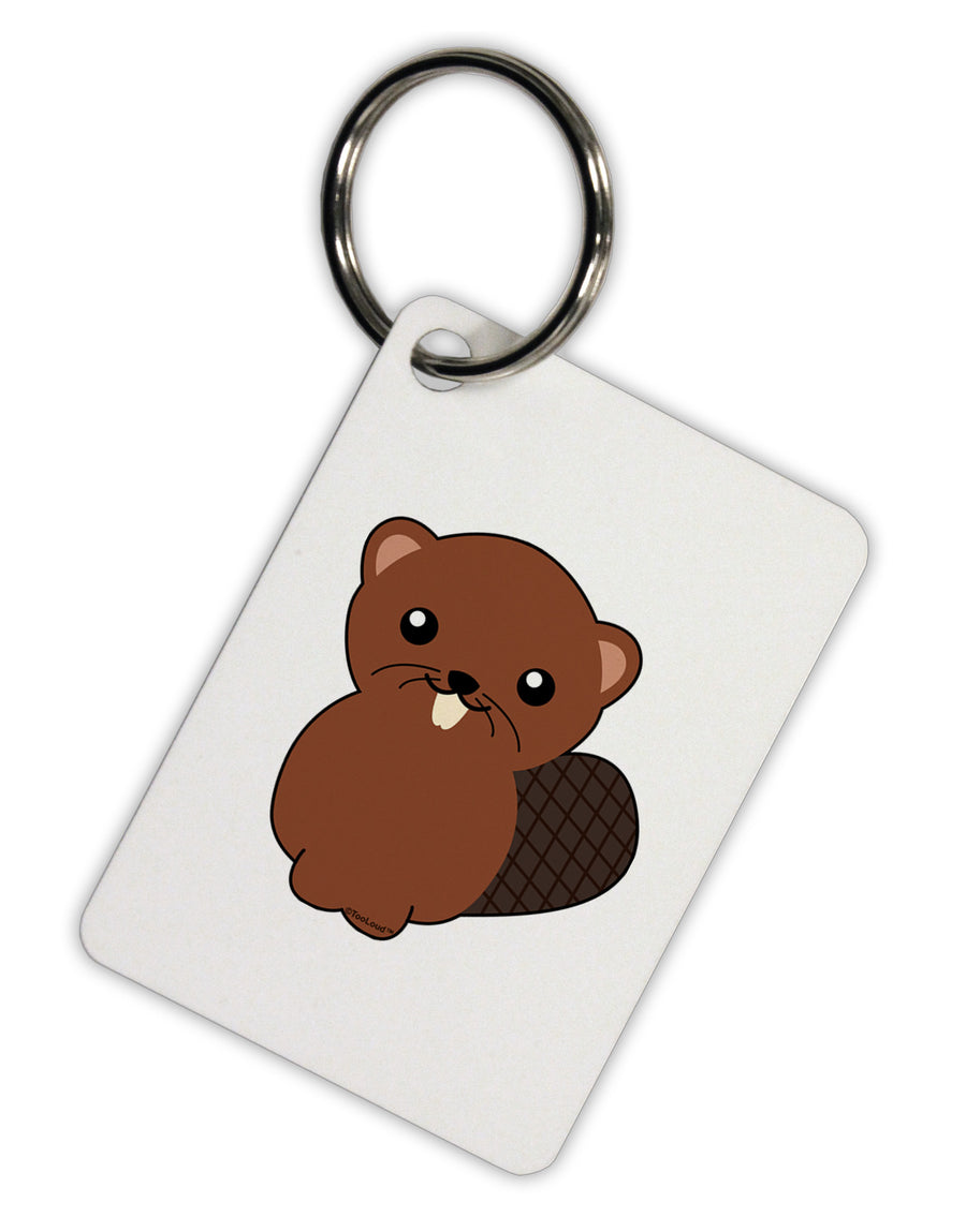 Cute Beaver Aluminum Keyring Tag-Keyring-TooLoud-White-Davson Sales