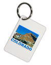 Colorado Snowy Mountains Text Aluminum Keyring Tag-Keyring-TooLoud-White-Davson Sales