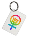 Rainbow Distressed Feminism Symbol Aluminum Keyring Tag-Keyring-TooLoud-White-Davson Sales