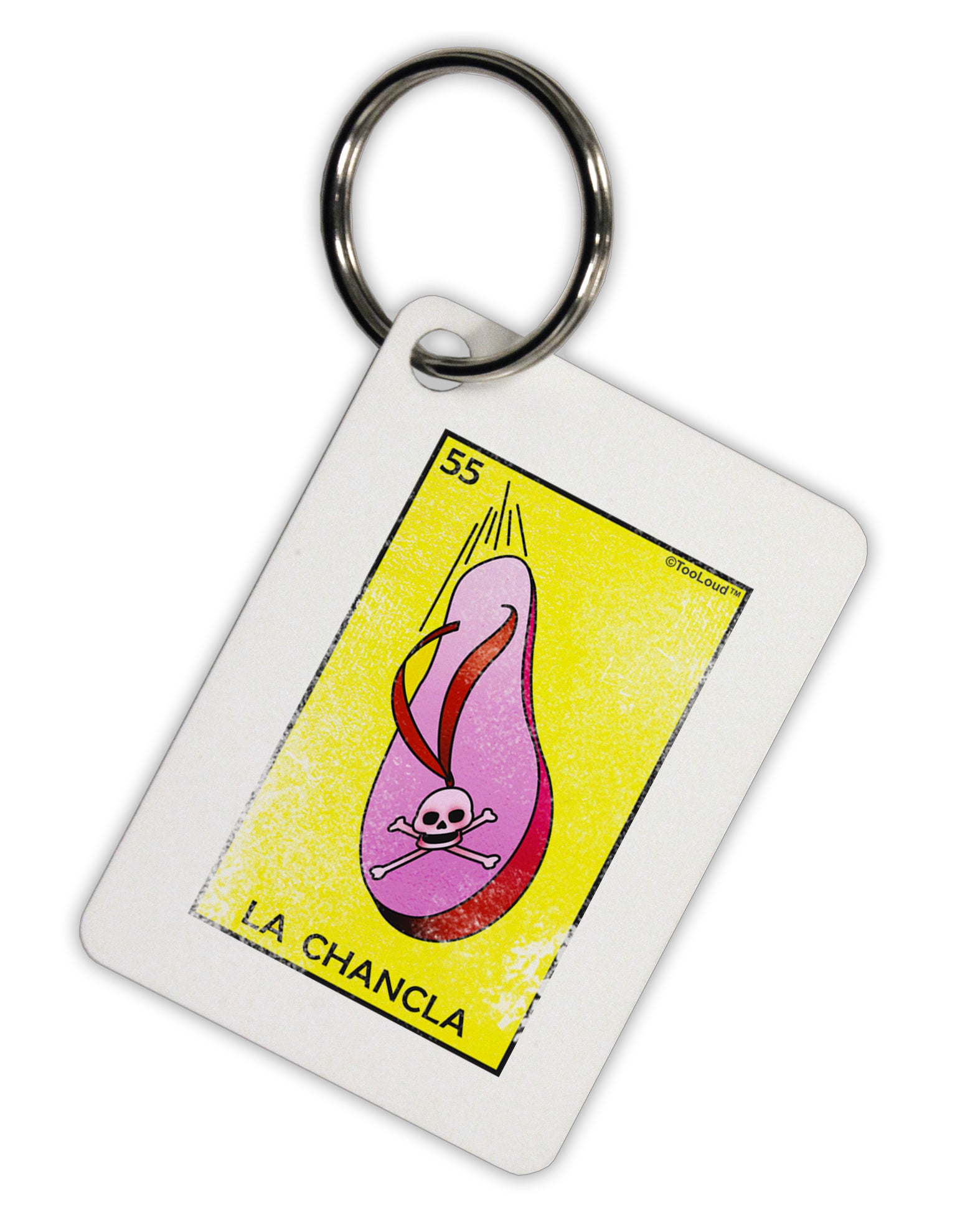 La Chancla Loteria Distressed Aluminum Keyring Tag by TooLoud-TooLoud-White-Davson Sales