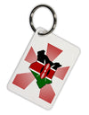 Kenya Flag Design Aluminum Keyring Tag-Keyring-TooLoud-White-Davson Sales