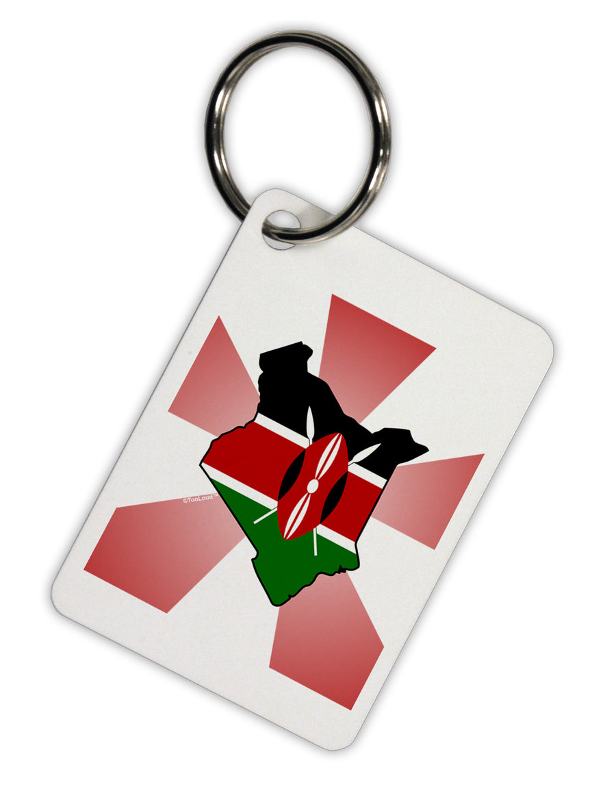 Kenya Flag Design Aluminum Keyring Tag-Keyring-TooLoud-White-Davson Sales