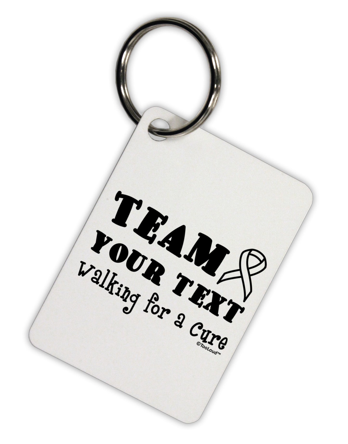 Personalized Team -Name- Walking for a Cure Aluminum Keyring Tag-Keyring-TooLoud-White-Davson Sales