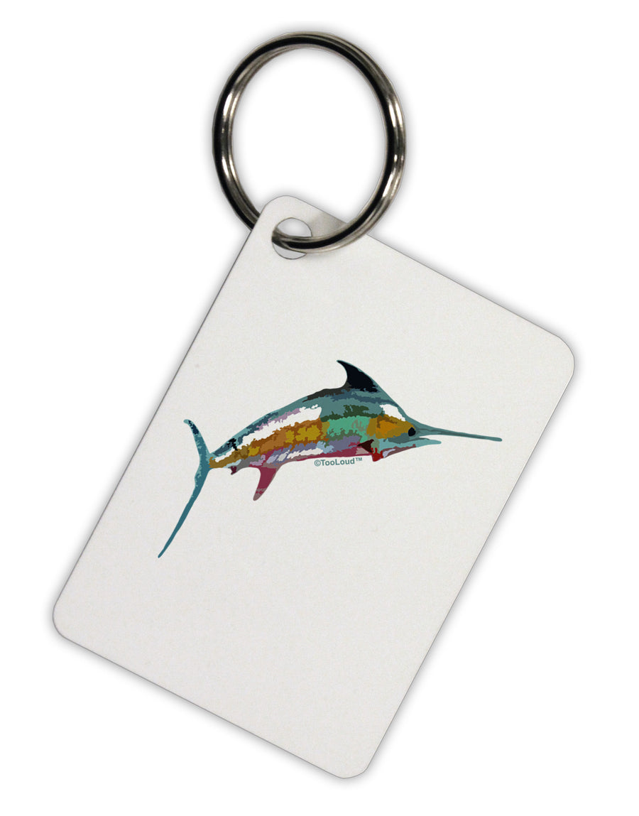 Colorful Vector Swordfish Aluminum Keyring Tag-Keyring-TooLoud-White-Davson Sales