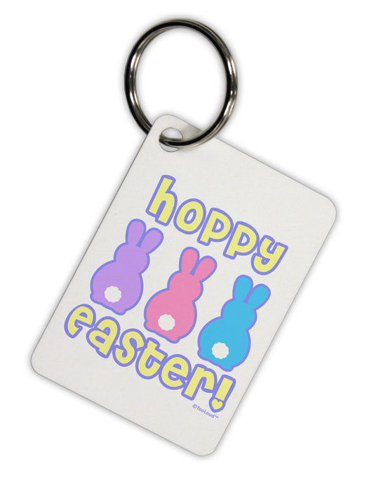 Three Easter Bunnies - Hoppy Easter Aluminum Keyring Tag by TooLoud-Keyring-TooLoud-White-Davson Sales