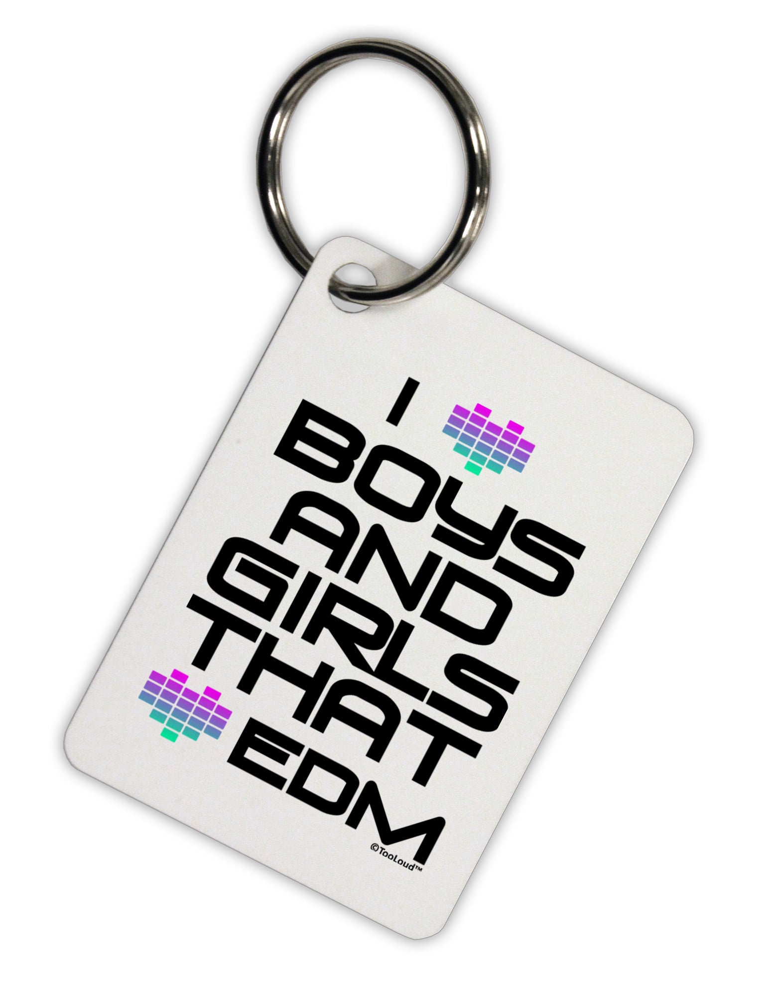 I Heart Boys and Girls That Heart EDM Aluminum Keyring Tag-Keyring-TooLoud-White-Davson Sales