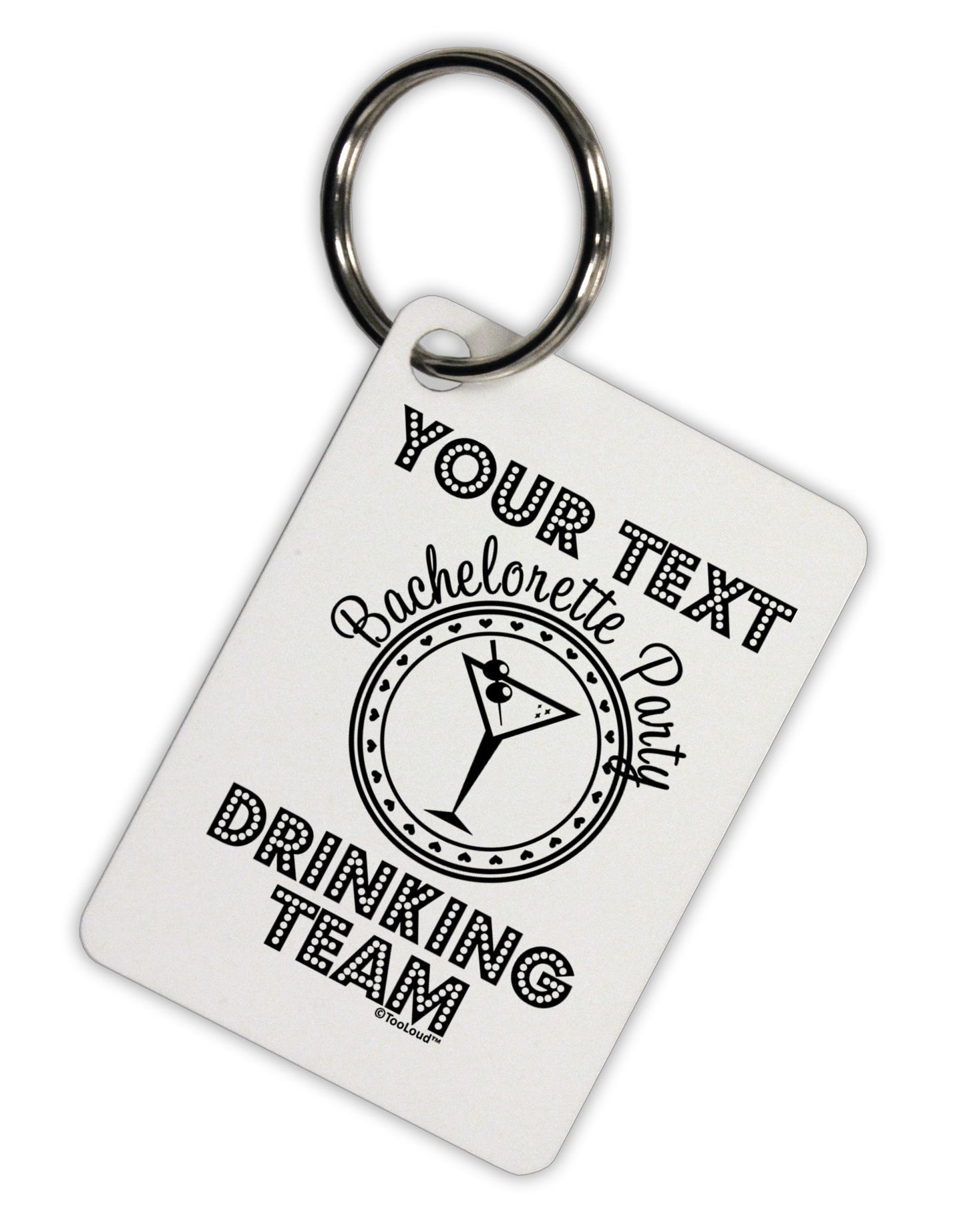 Personalized -Name- Bachelorette Party Drinking Team Aluminum Keyring Tag-Keyring-TooLoud-White-Davson Sales