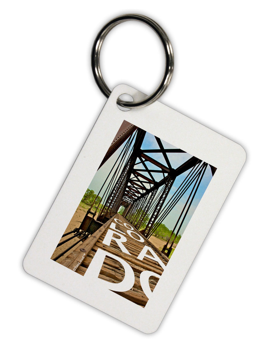 Colorado Bridge Text Aluminum Keyring Tag-Keyring-TooLoud-White-Davson Sales