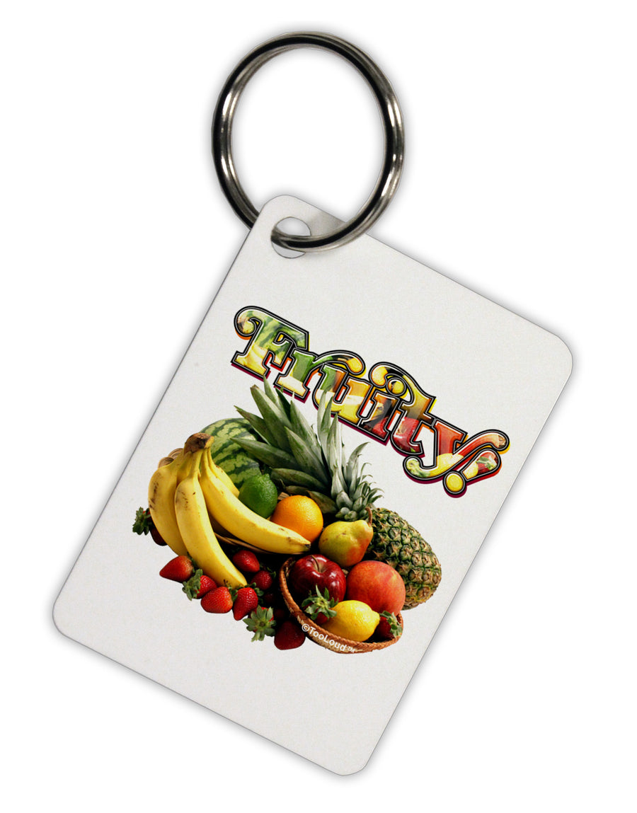 Fruity Fruit Basket 2 Aluminum Keyring Tag-Keyring-TooLoud-White-Davson Sales