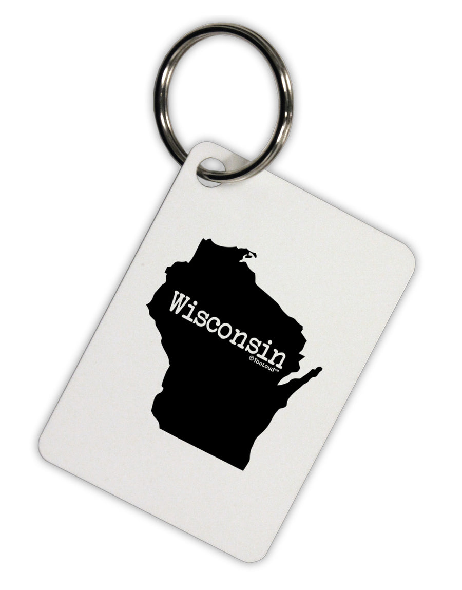 Wisconsin - United States Shape Aluminum Keyring Tag-Keyring-TooLoud-White-Davson Sales