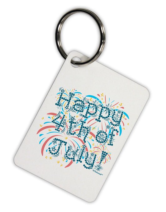 Happy 4th of July - Fireworks Design Aluminum Keyring Tag-Keyring-TooLoud-White-Davson Sales