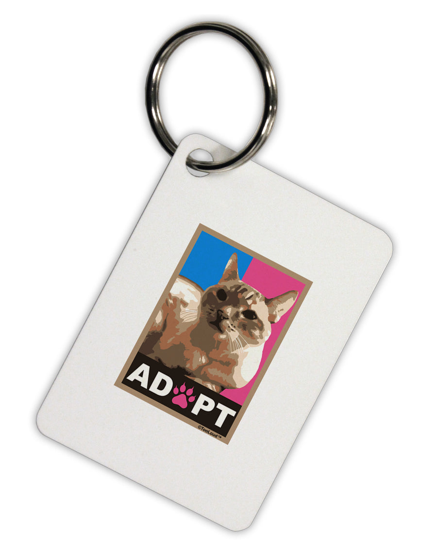 Adopt Cute Kitty Cat Adoption Aluminum Keyring Tag-Keyring-TooLoud-White-Davson Sales