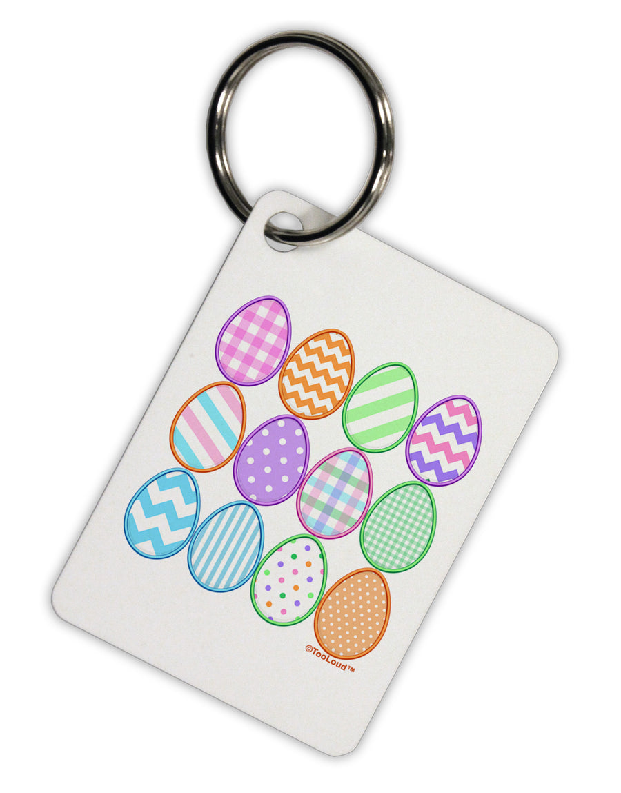 Cute Faux Applique Easter Eggs Aluminum Keyring Tag-Keyring-TooLoud-White-Davson Sales