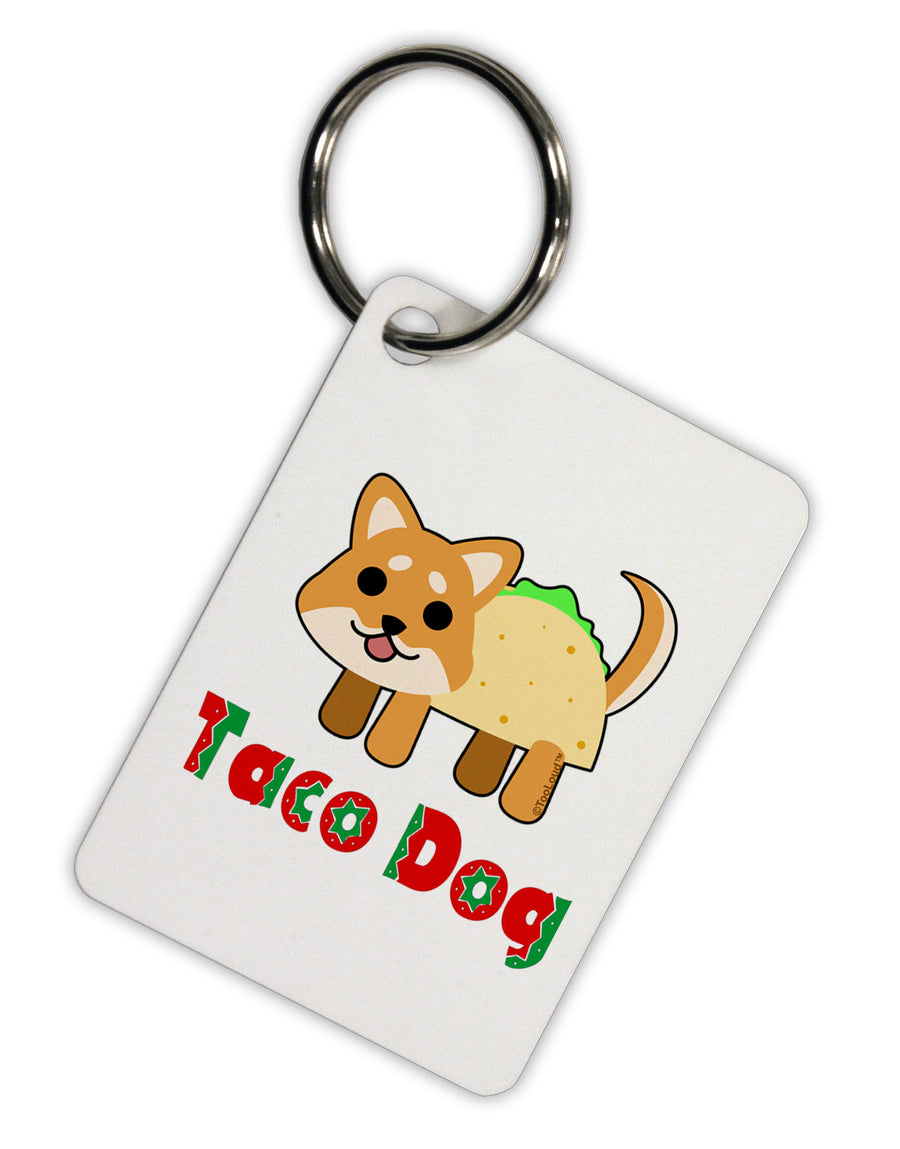 Cute Taco Dog Text Aluminum Keyring Tag-Keyring-TooLoud-White-Davson Sales